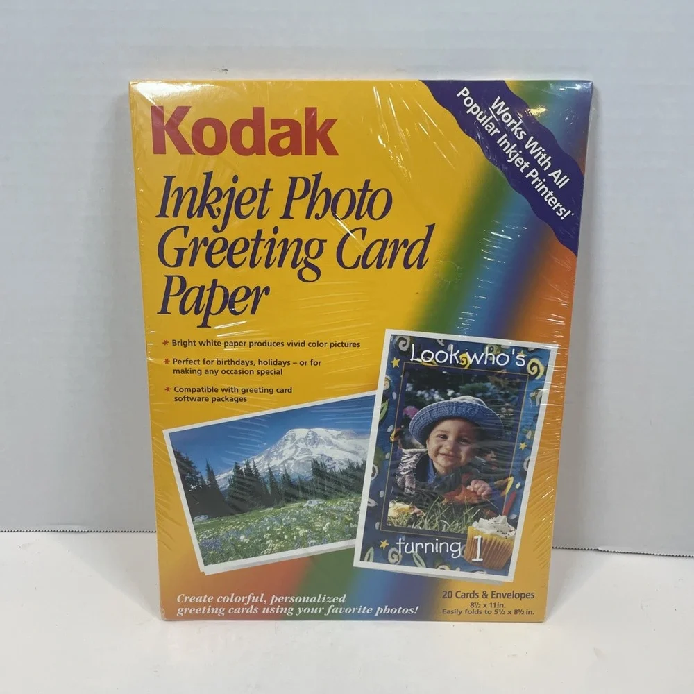Kodak Greeting Card Paper 8.5x11 White Inkjet Photo 20 Count 106 2330